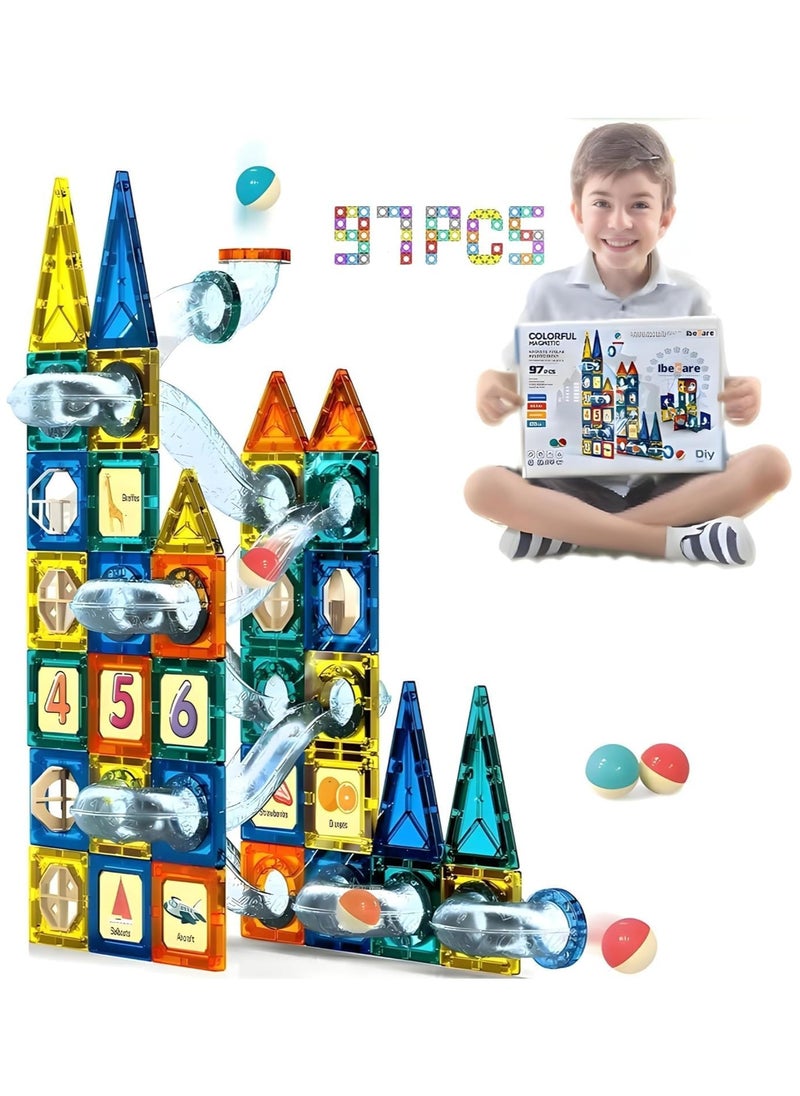 Toys - Magnet Building Blocks Set 97pcs Magnetic Magnet Toys for Kids Children Mini Bricks for Boys Girls 3 Years Old and Up Birthday Gifts - Image 1