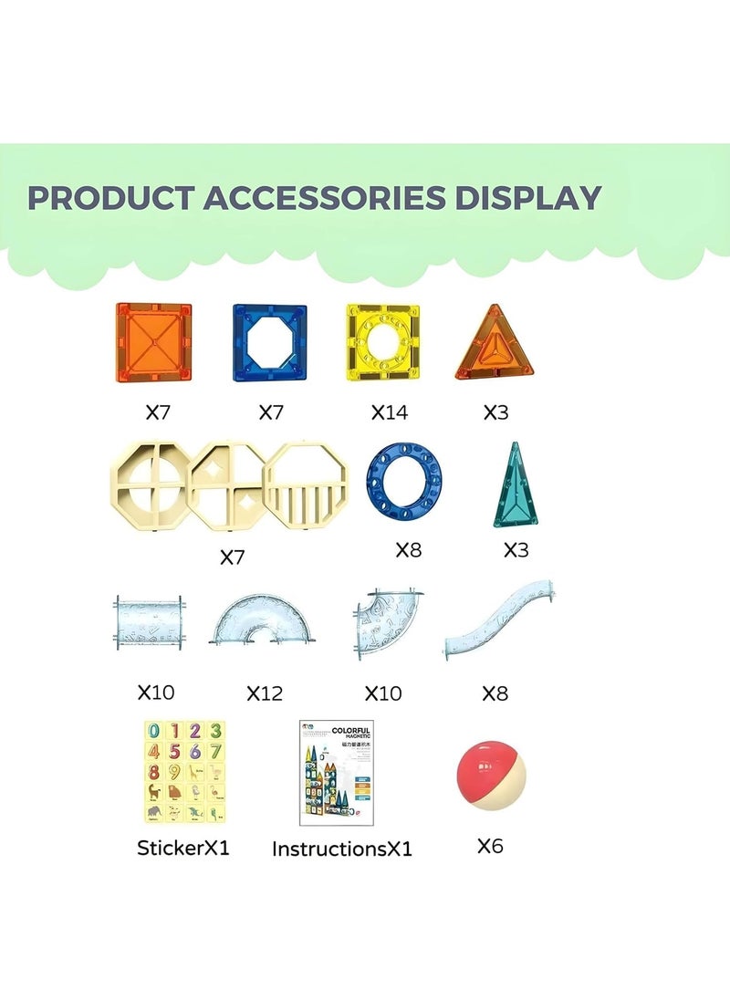 Toys - Magnet Building Blocks Set 97pcs Magnetic Magnet Toys for Kids Children Mini Bricks for Boys Girls 3 Years Old and Up Birthday Gifts - Image 1