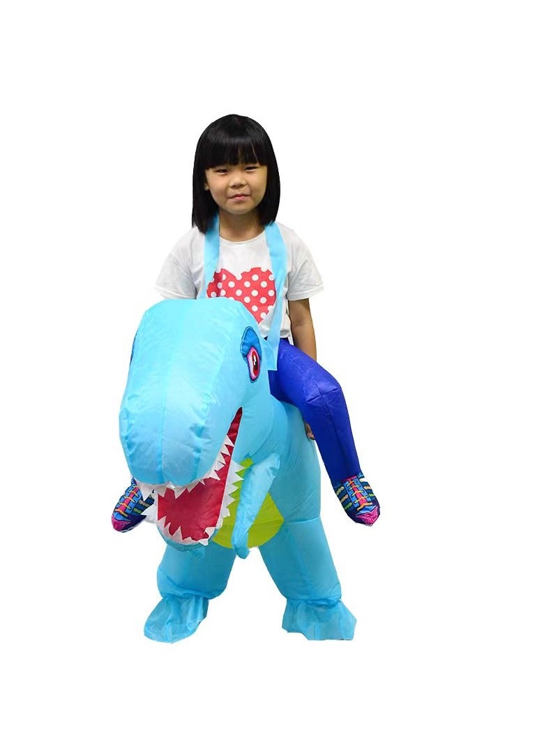 Factory Price بدلة ديناصور قابلة للنفخ للأطفال - زرقاء - Image 1