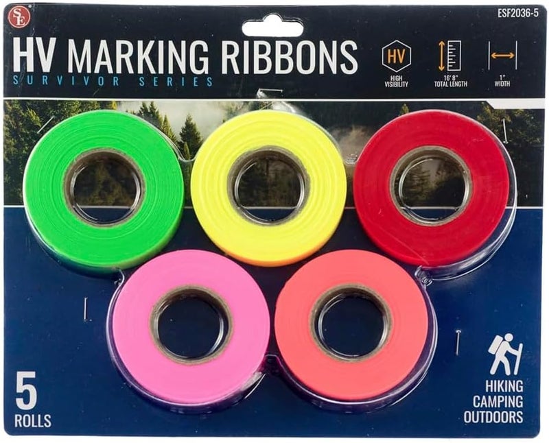 SE Halloween Christmas Large Events High Visibility HV Neon Marking Ribbons Parties and Boundary Marking Group Creation Arts and Crafts Usage 5 PC  ESF20365 - Image 1