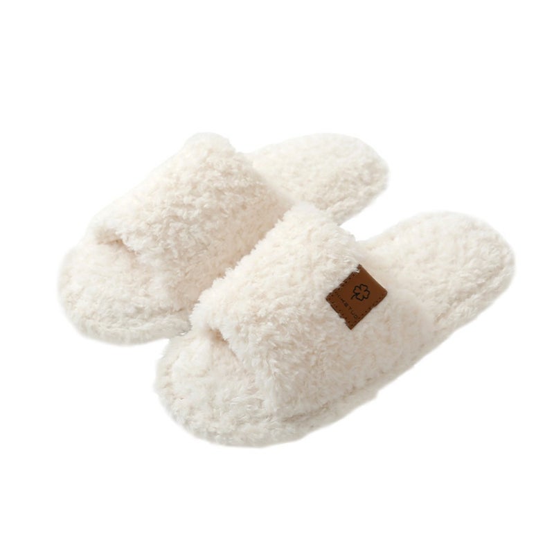 Cross-border autumn and winter cotton slippers for women's household wholesale indoor couples at home luxurious velvet warm slippers anti-slip for men and women - Image 5