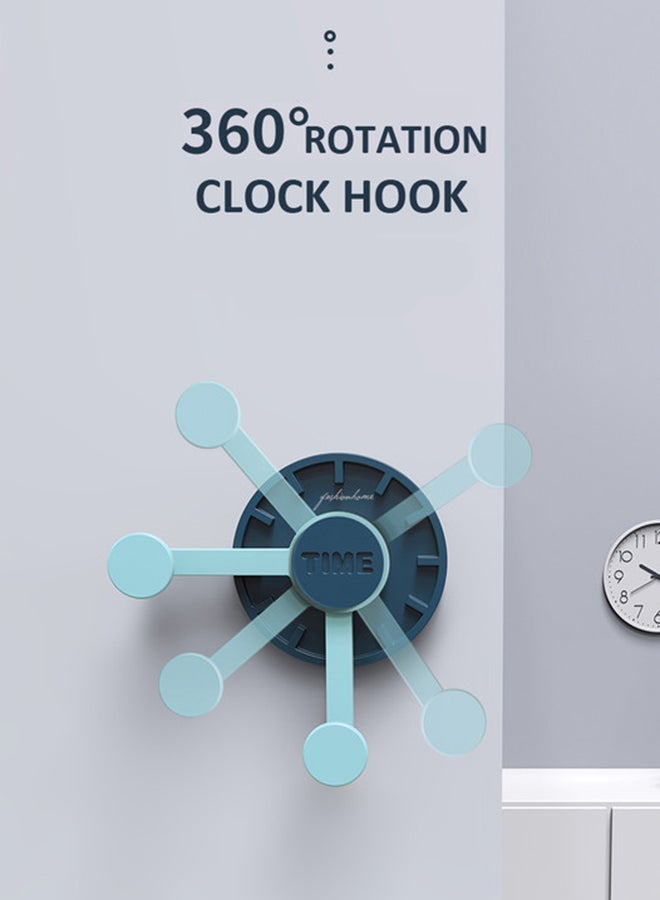 NIBEMINENT Multi Purpose Creative Clock Hook Dark Blue 5x7.3cm  - Image 4