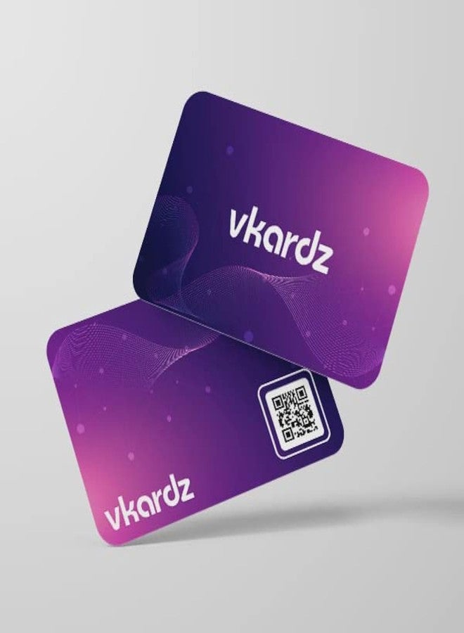Vkardz Magic NFC Smart Digital Contactless PVC Business Card with QR Code Scratch Resistant Matte Finish Pocket Friendly Smart Visiting Card Reusable Networking Card (Macro) - Image 1