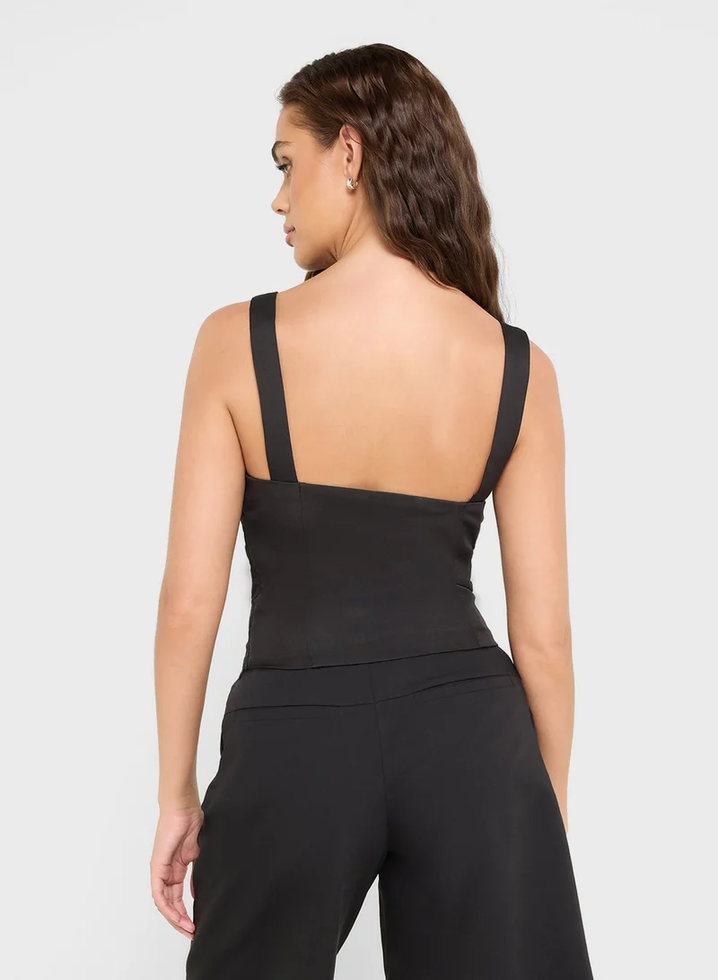 Ginger V Neck Diamante Bow Detail Top