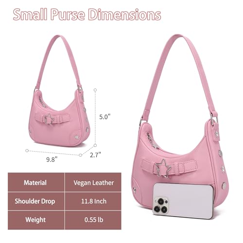 YIKOEE Shoulder Bag Y2k Purse: 90s Mini Underarm Bag - Cute Small Purse - Image 5