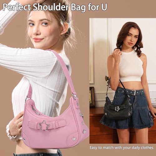 YIKOEE Shoulder Bag Y2k Purse: 90s Mini Underarm Bag - Cute Small Purse - Image 2