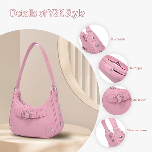 YIKOEE Shoulder Bag Y2k Purse: 90s Mini Underarm Bag - Cute Small Purse - Image 4