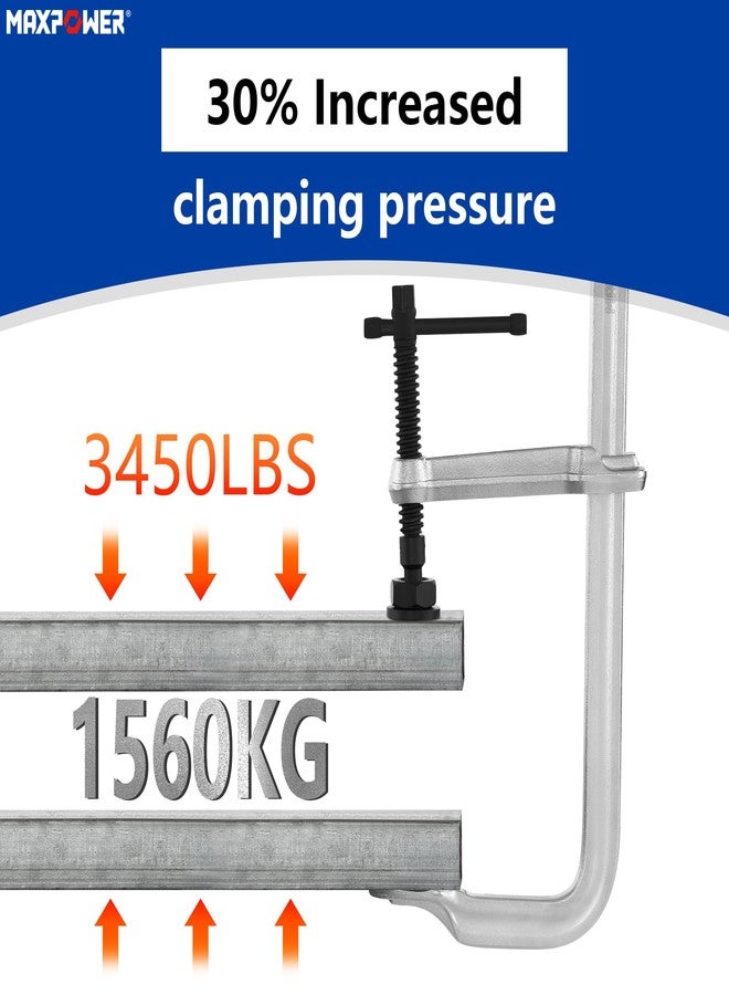 MAXPOWER 16 inch F Clamp, 5-1/2 inch Throat Depth, Removable Swivel Pad, Max Jaw Opening 16-inch Heavy Duty Clamps for Welding - Image 4