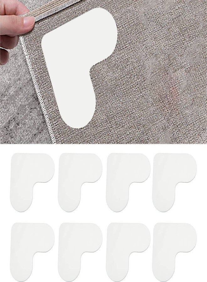 Betued 8pcs Rug Sticker Pad, Washable Reusable Heart Shaped Carpet Tape for Hardwood Floors and Tile, Non Slip Grip, Wide Range of Use, Cute and Exquisite - Image 1