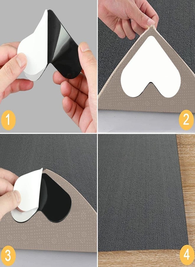 Betued 8pcs Rug Sticker Pad, Washable Reusable Heart Shaped Carpet Tape for Hardwood Floors and Tile, Non Slip Grip, Wide Range of Use, Cute and Exquisite - Image 3