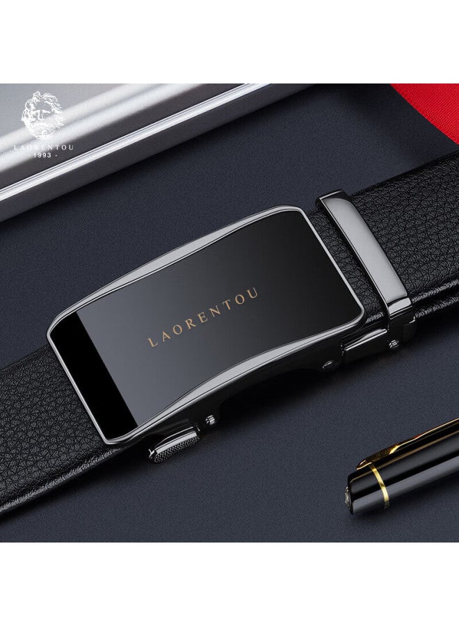 Laorentou Men's Genuine Leather Belt With Automatic Buckle, Business Waistband, Birthday Gift For Boyfriend Or Husband, 115-125 - Image 5