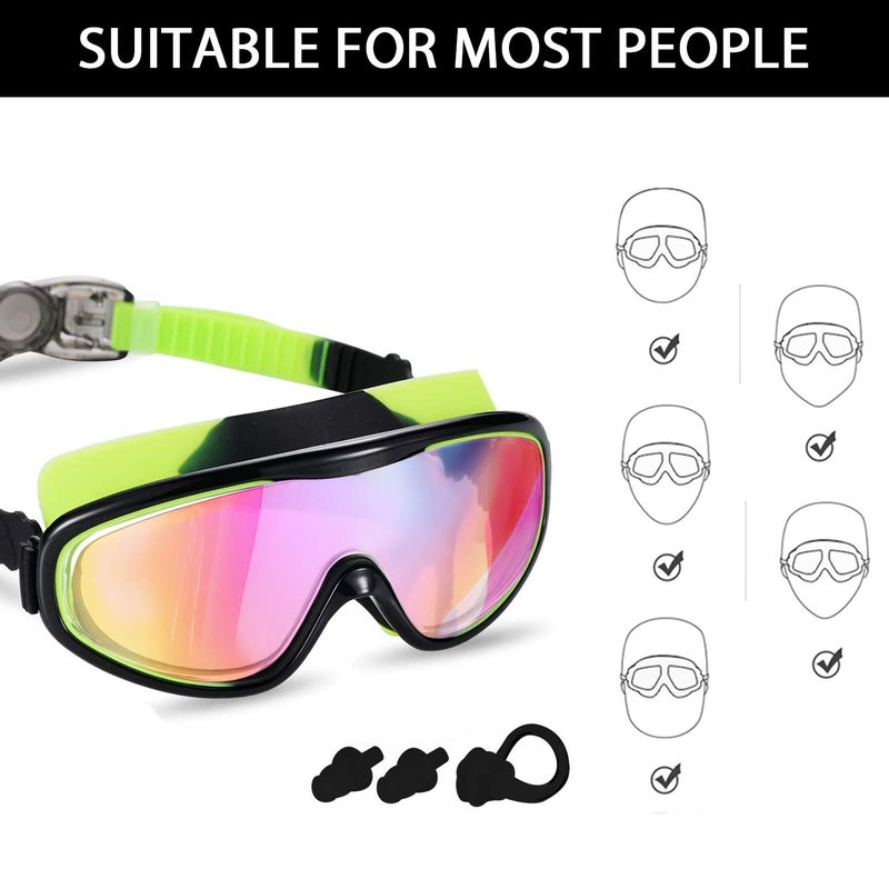 Young4us 2 Pack Kids Swim Goggles, UV Protection, Anti Fog Swimming Glasses for Children from 3 to 15 Years Old, Black/Green & White/Pink/Purple, - Image 3