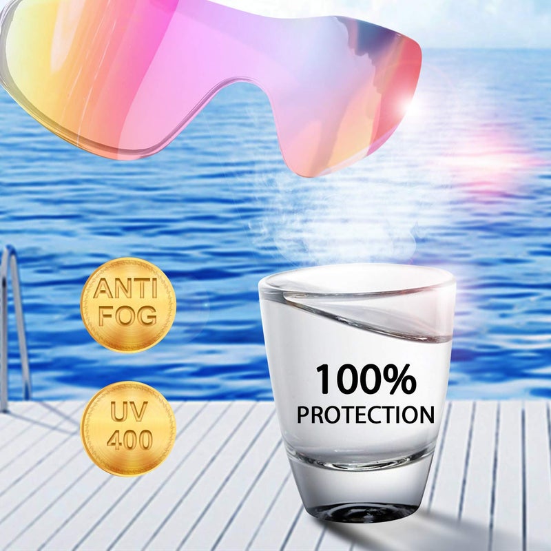 Young4us 2 Pack Kids Swim Goggles, UV Protection, Anti Fog Swimming Glasses for Children from 3 to 15 Years Old, Black/Green & White/Pink/Purple, - Image 5