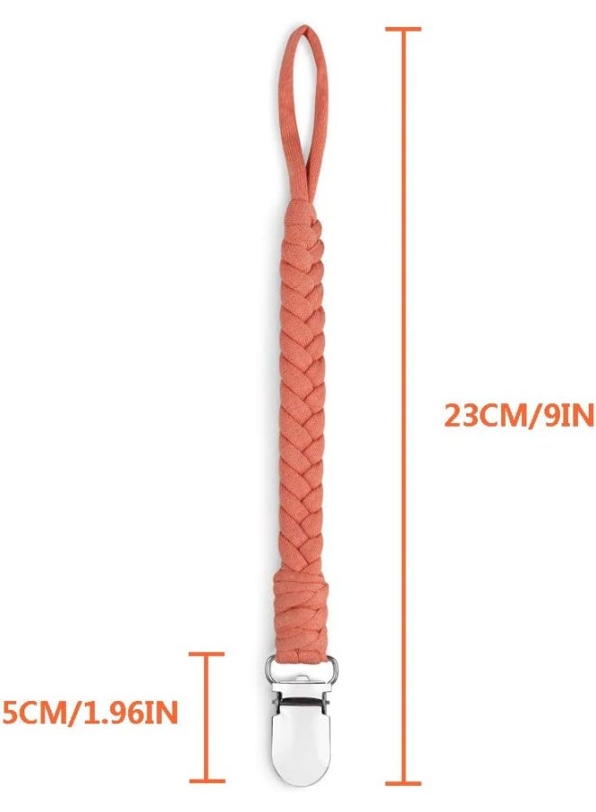 Jheppbay Pacifier Clip for Boys and Girls, Handmade Braided Cotton Baby Pacifier Holder Leash Smoother Clip Fits All Pacifiers Modern Unisex Baby Shower Set 6 Pack - Image 4