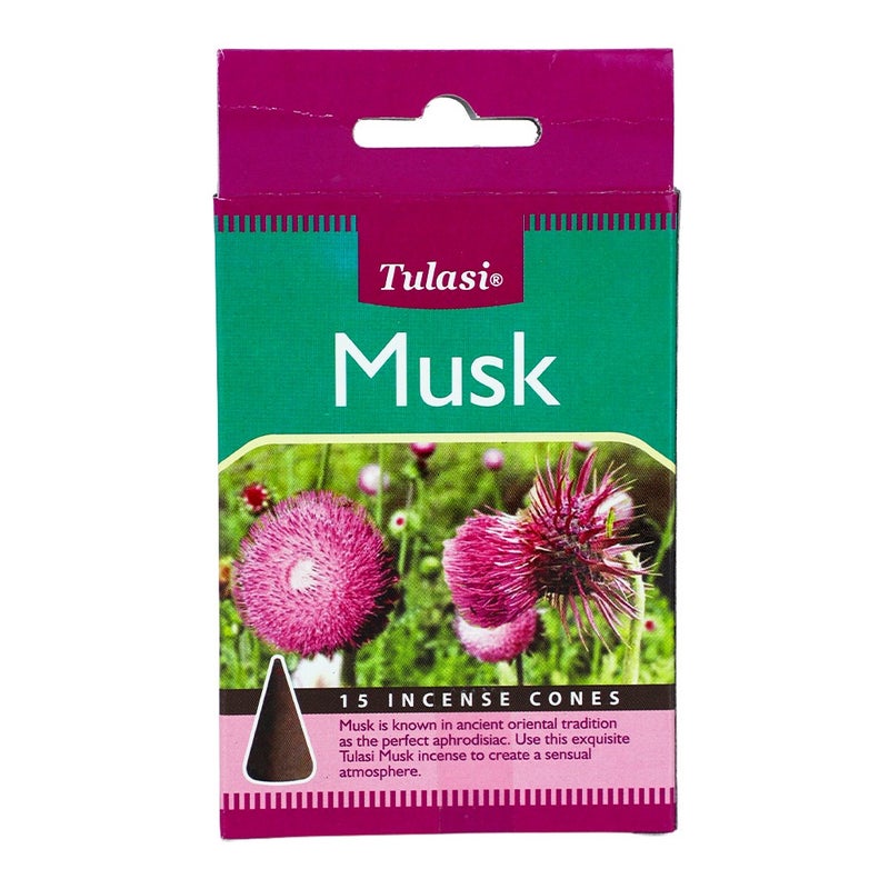 Tulasi Musk Dhoop Incense Cones for Pooja, Prayer, Meditation & Home Fragrance, 1 Pack - Image 2
