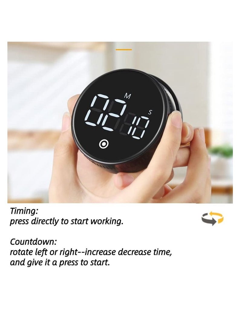 SYOSI Kitchen Timer for Cooking, Digital Timer for Countdown/up with Holder Legible and Bright Display Magnetic Timer with Loud & Adjustable Alarm for Gym, Classroom, Teacher, Kids, Workout (Black) - Image 3