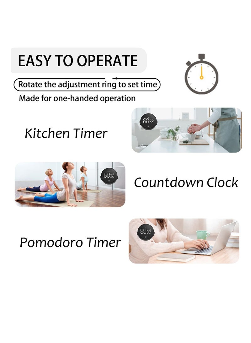 SYOSI Kitchen Timer for Cooking, Digital Timer for Countdown/up with Holder Legible and Bright Display Magnetic Timer with Loud & Adjustable Alarm for Gym, Classroom, Teacher, Kids, Workout (Black) - Image 5