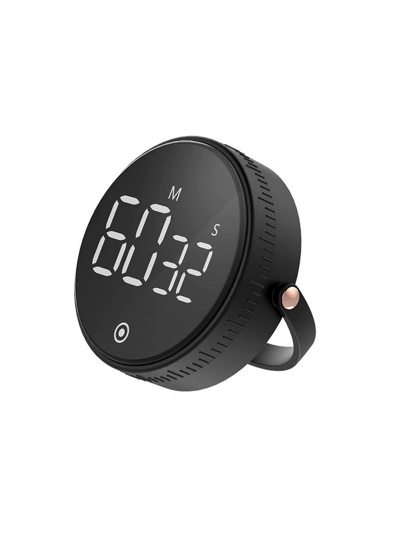 SYOSI Kitchen Timer for Cooking, Digital Timer for Countdown/up with Holder Legible and Bright Display Magnetic Timer with Loud & Adjustable Alarm for Gym, Classroom, Teacher, Kids, Workout (Black) - Image 1