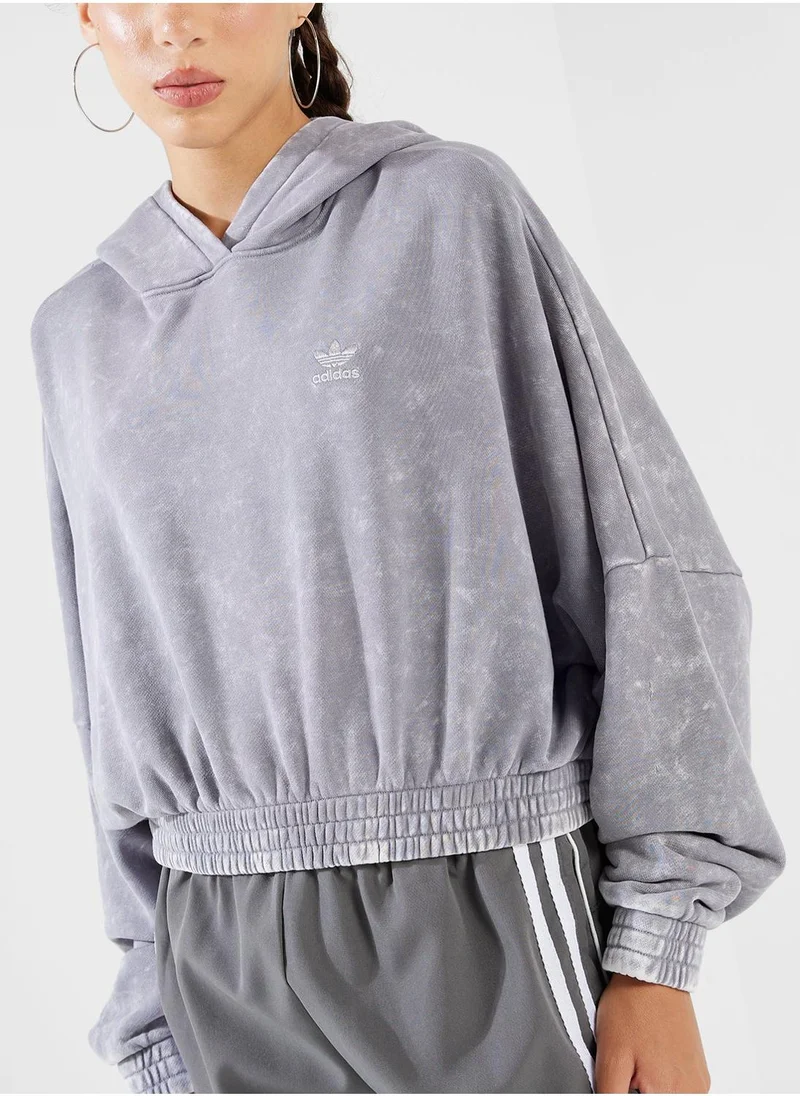 اديداس اوريجينالز Acid Washed Cropped Hoodie