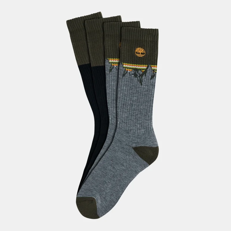 Timberland Men's Top-Stripe Boot Socks (2 Pack)