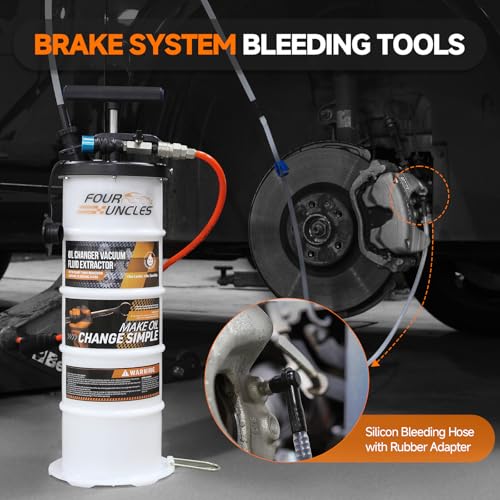 FOUR UNCLES 6.5L Oil Extractor - Pneumatic/Manual Vacumm Fluid Extractor with Pump Tank Remover & 4 Tubes for Oil Change and a Brake Bleeding Hose for Brake Fluid Change - Image 5