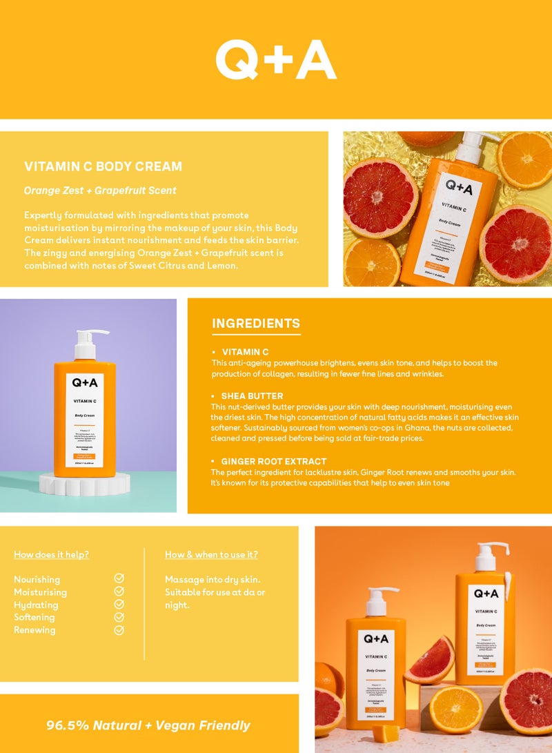 Q+A Moisturizing Body Cream With Vitamin C, Shea Butter And Ginger Root - 250 Ml - Image 5