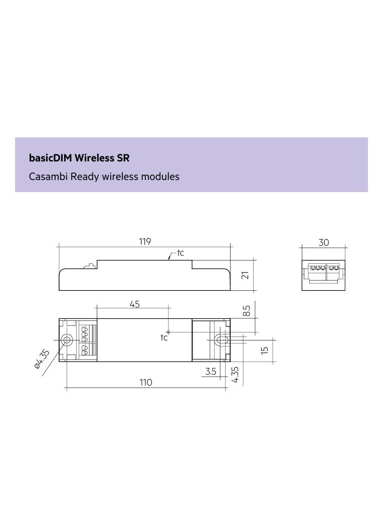 TRIDONIC 28003542 BASICDIM WIRELESS SR, CASAMBI READY WIRELESS MODULES IP20  basicDIM wireless SR - Tridonic