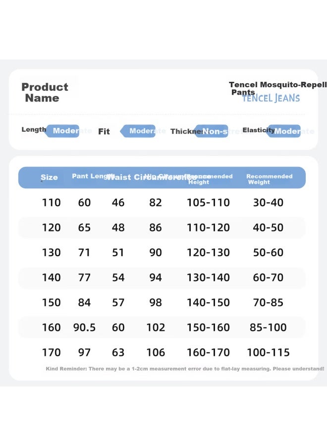 Pepco Girls' Denim Tencel Straight-leg Pants Spring Summer New Cool Sun-protective Mosquito-repellent Jogger Pants For Older Kids Size 150 - Image 2