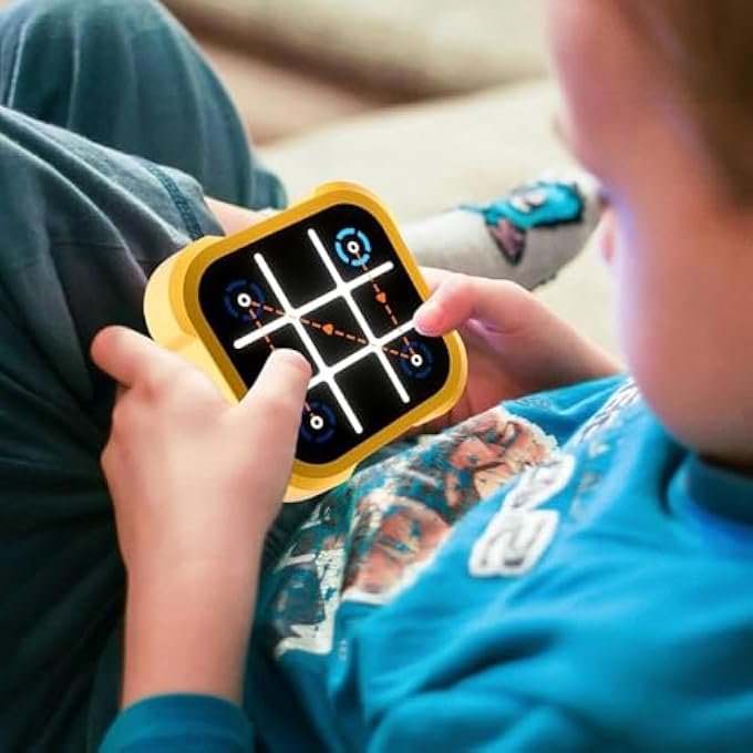TIC TAC TOE BOLT GAME, 4-IN-1 ELECTRONIC HANDHELD PUZZLE CONSOLE, PORTABLE TRAVEL BRAIN GAME FOR KIDS & ADULTS, INFINITE MEMORY FLASH, WHACK-A-MOLE, STRATEGY BOARD GAME FOR LEARNING FUN - Image 3