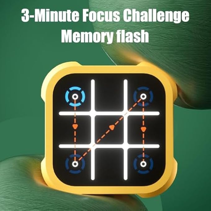 TIC TAC TOE BOLT GAME, 4-IN-1 ELECTRONIC HANDHELD PUZZLE CONSOLE, PORTABLE TRAVEL BRAIN GAME FOR KIDS & ADULTS, INFINITE MEMORY FLASH, WHACK-A-MOLE, STRATEGY BOARD GAME FOR LEARNING FUN - Image 5