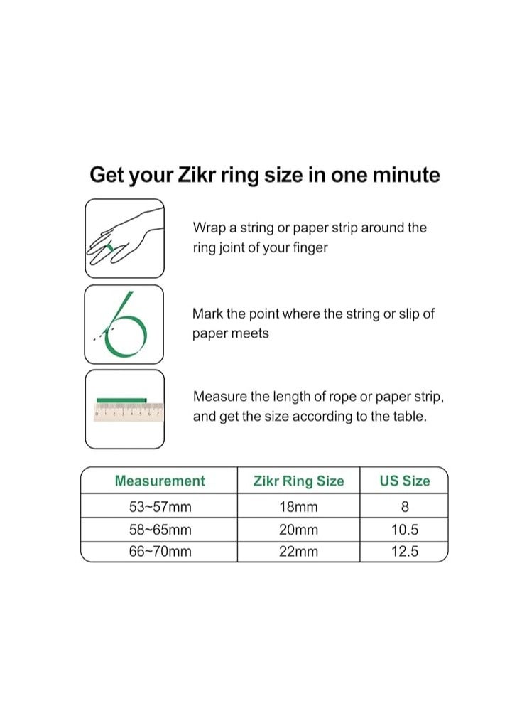 iQIBLA Smart Tasbih Zikr Lite Ring Soft Solution Black 18MM - Image 3