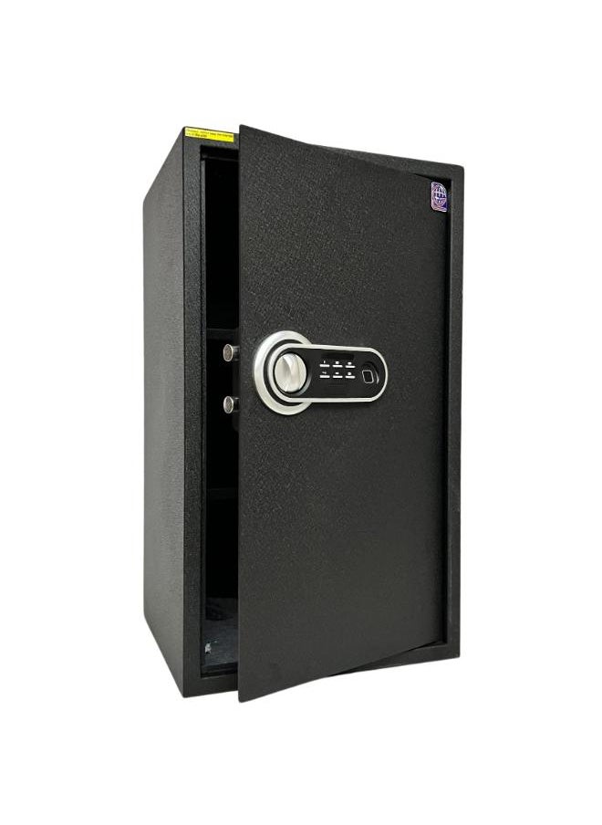 LOTFY GROUP LG Well Designed textured-Black Fingerprint Safe Box , Kalon and Password - With 2 adjustable shelves -  Secure Storage with Biometric Access H70*W40*D35 CM  - Image 3