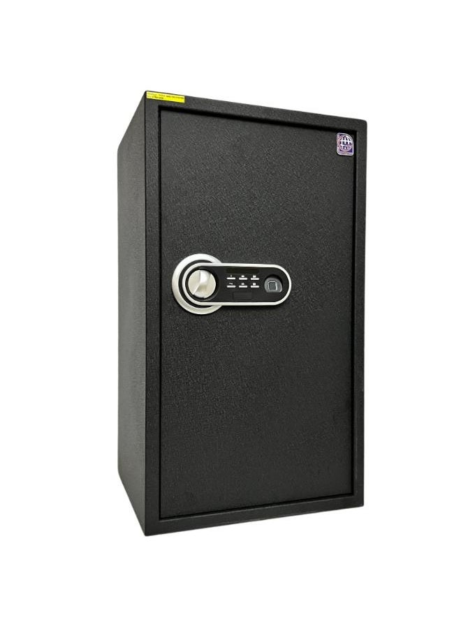 LOTFY GROUP LG Well Designed textured-Black Fingerprint Safe Box , Kalon and Password - With 2 adjustable shelves -  Secure Storage with Biometric Access H70*W40*D35 CM  - Image 1