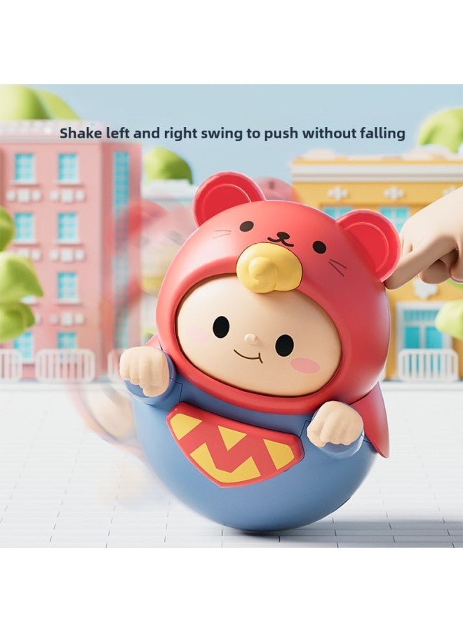 Baby Early Education Puzzle Superman Tumbler Toy Children's Soothing Rattle Can Grit Head Up Training 0-12 Months-Specifications:Superman Tumbler 】 - Image 3