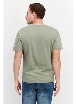 Nordland Men Crew Neck Short Sleeve Brand Logo T-Shirt, Tea Olive  - Image 3