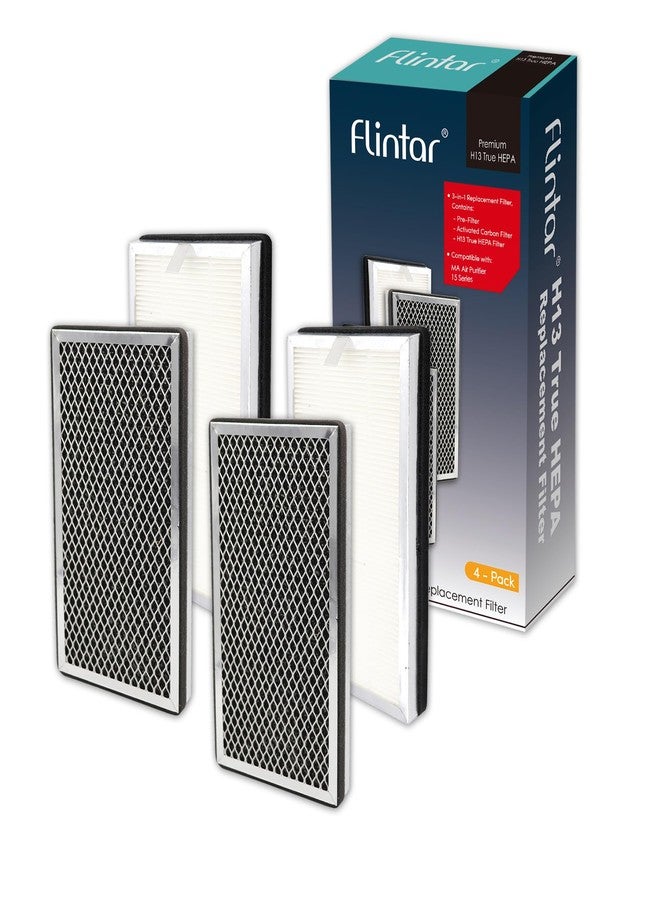Flintar MA15 Replacement Filter, Compatible with MA-15 Air Purifier, 3-in-1 H13 Grade Filtration and Activated Carbon Filter Set, 4- Pack - Image 2