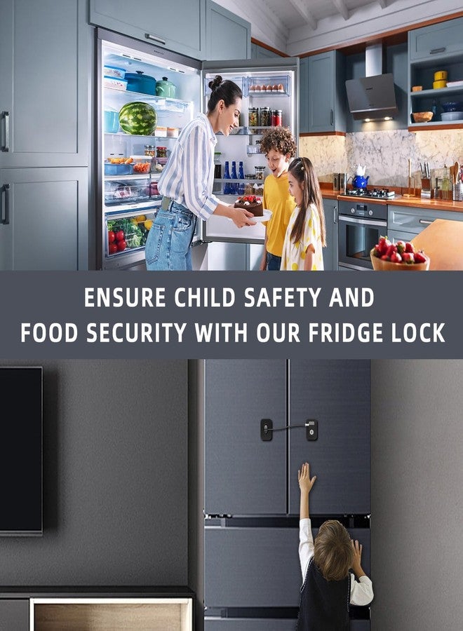 ZODZE Refrigerator Door Safety Lock with Key | Heavy Duty Steel Cable Lock for Fridge, Cabinet, Cupboard & Almirah | Child Proof Multi-Purpose Lock for Home Safety - Image 2