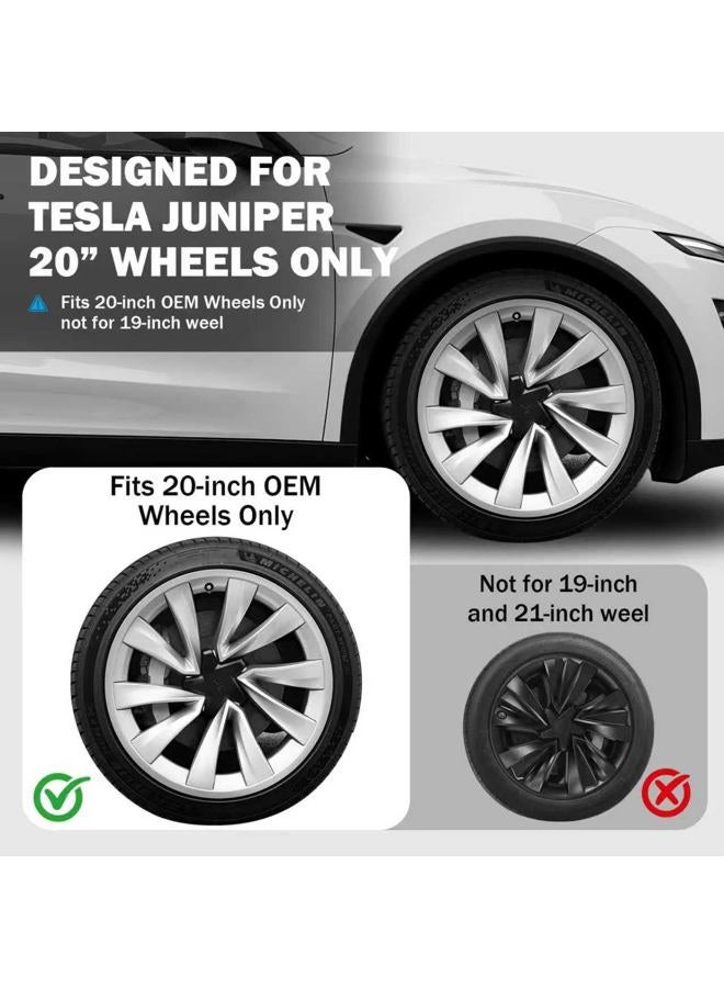Abystar Wheel Rim Protector for Tesla Model Y Juniper 20” Helix Wheels, 4PCS ABS Anti-Curb Scratch Guard, Silver Rim Edge Trim, No-Drill Snap-On Installation, for Model Y 2026 Accessories - Image 2