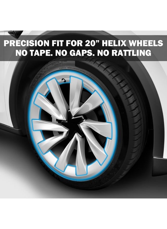 Abystar Wheel Rim Protector for Tesla Model Y Juniper 20” Helix Wheels, 4PCS ABS Anti-Curb Scratch Guard, Silver Rim Edge Trim, No-Drill Snap-On Installation, for Model Y 2026 Accessories - Image 5