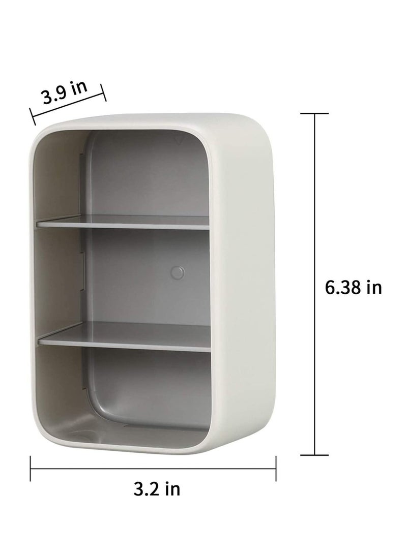 Y&D - Multifunction Remote Control Holder Box, Desk Accessories Holder, Storage Organizer, Makeup Cosmetic Brush Pen Pencil Container For Home Office Supplies Grey White - Image 1