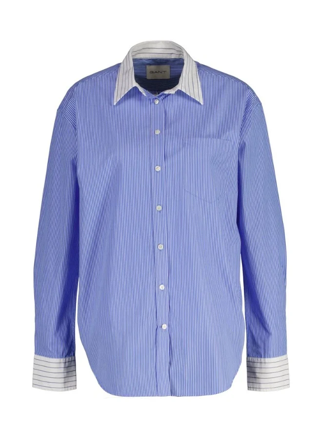 غانت Gant Relaxed Fit Mixed Stripe Poplin Shirt