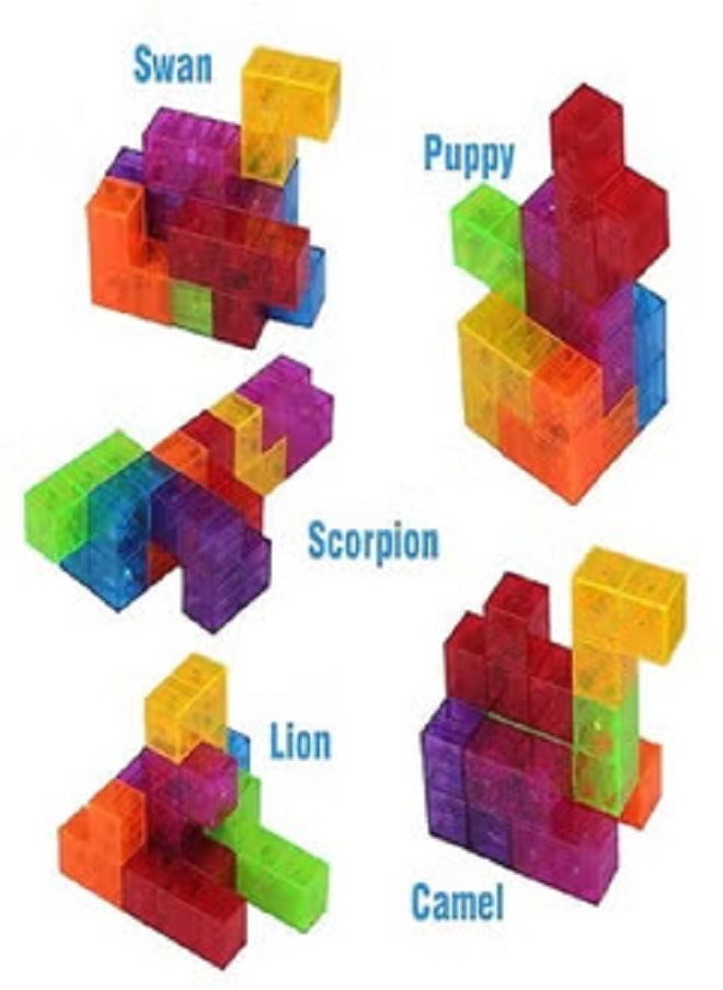Generic - Magnetic Building Blocks Magic Magnetic 3D Puzzle Cubes, Set of 7 Multi Shapes Magnetic Blocks with 54 Guide Cards, Children's Educational Toys and Stress Relief Fidget Toys for Kids Adults - Image 1