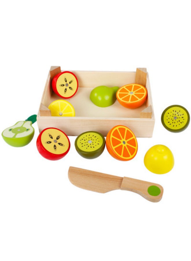 Wooden Children's Educational Early Education Play House Toy Simulation Fruit Cutting And Watching Vegetables Cutting And Playing House Kitchen-Color:Vegetable Cut A - Image 3