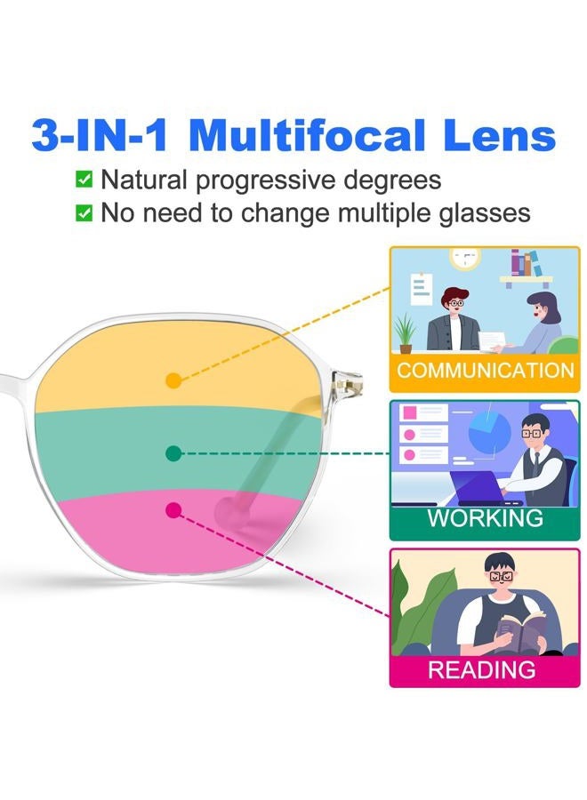 VISOONE Light Weight Progressive Multifocal Anti-Fog Reading Glasses TR90 with Blue Light Blocking Stylish Women Men RANE - Image 3