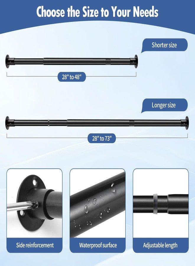 Anndason Black Wall Mounted Shower Rod 28 to 73" Adjustable - Image 5