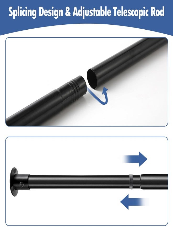 Anndason Black Wall Mounted Shower Rod 28 to 73" Adjustable - Image 4