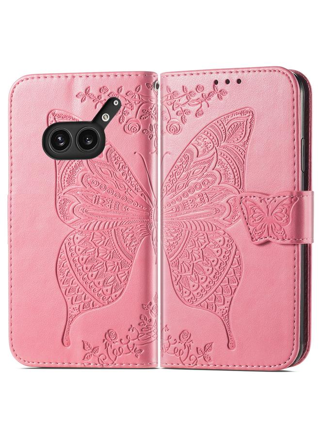 S-TOP Case For Nothing Phone 2a Plus Butterfly Love Flower Embossed Leather Phone Case - Image 2