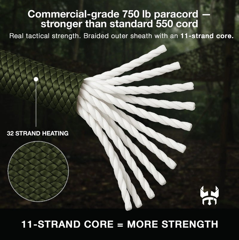 Three Vikings Paracord Rope - Made in USA - 750lb - 100% Nylon - Type IV - 11 Strand Core - Stronger Then Paracord 550 Cord - Red - 25 Ft. - Image 4