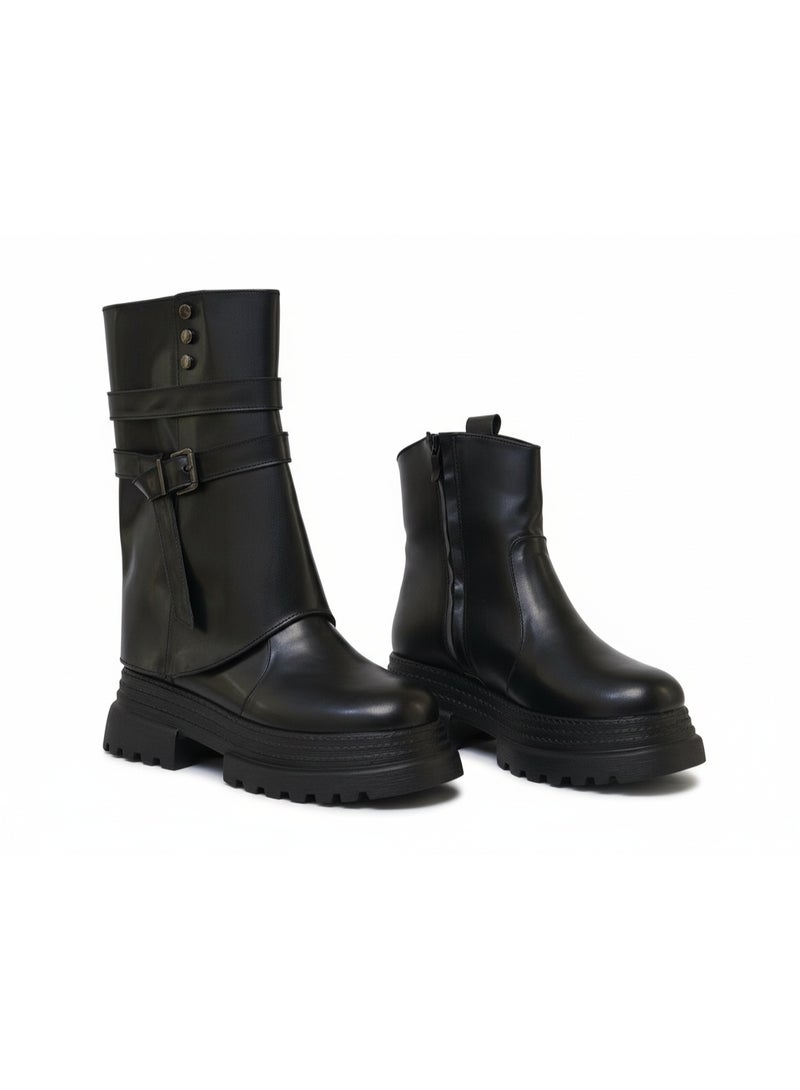 لايف ستيلاش  بوت طويل  من جلد انيق LB-51 - أسود - Image 2