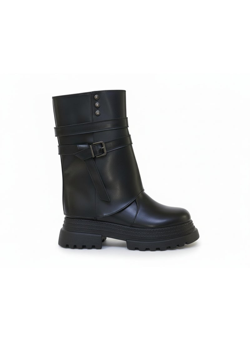 لايف ستيلاش  بوت طويل  من جلد انيق LB-51 - أسود - Image 4